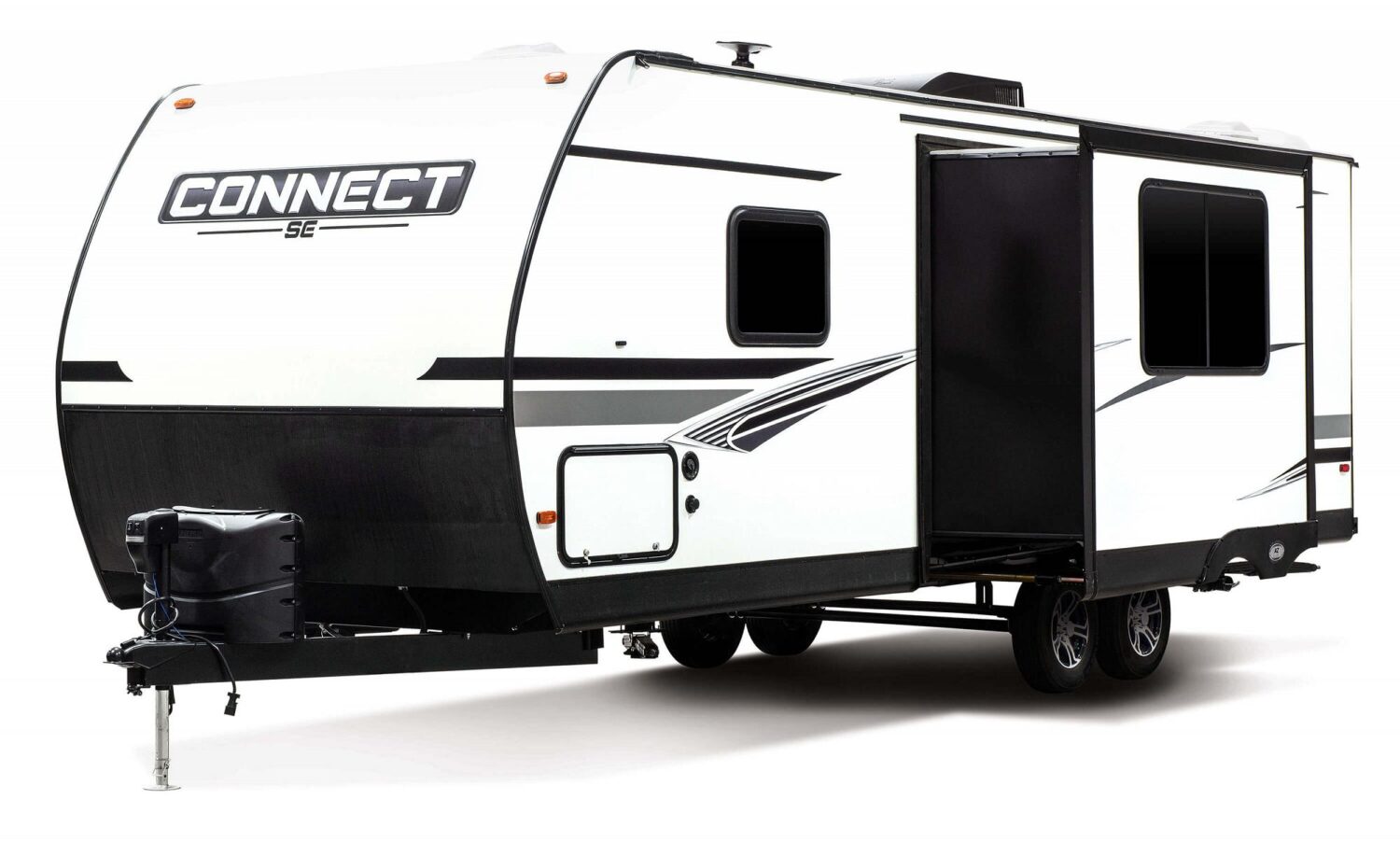 2021-KZ-RV-Connect-SE-C241BHKSE-Travel-Trailer-Exterior-Front-3-4-Off-Door-Slide-Out-large